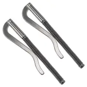 2pcs Spring Clip Bar 80mm Metal Slim Holder Clamp - Leather Wallet Card, Black