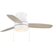Hampton Bay Ashby Park 44 in. White LED Matte White Indoor Ceiling Fan w/Light
