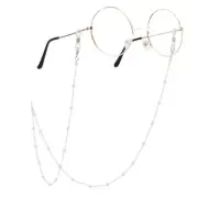 Eyeglass Chains Women Beaded Cute Glass Cord Frames Lanyard String Silver Pearl