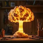 3D Mushroom Cloud Table Lamp - USB AAA Battery Powered Decorative Desk Lamp for Bedroom, Study, and Office