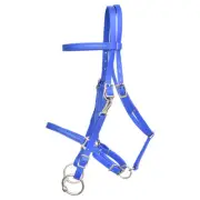 HORSE SIZE-READY MADE-Royal Blue HALTER BRIDLE with BIT HANGERS of BETA BIOTHANE