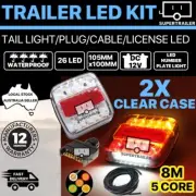26 LED TRAILER TAIL LIGHT KIT PAIR PLUG 8m 5 CORE WIRE CARAVAN UTE truck Camper