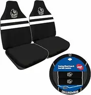 Sperling Collingwood Magpies Official AFL Seat Cover and Steering Wheel Cover Combo