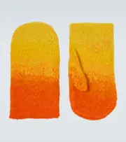 [ERL] ERL Gradient mohair-blend mittens L orange