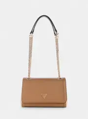 GUESS Brown Noelle Convertible Crossbody Flap Bag