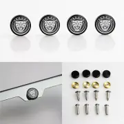 Laser Etched Silver For Jaguar License Plate Frame Fastener Black Screws Cap (for: Jaguar)