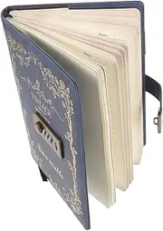 TEHAUX PU Notebook with Lock Portable Travel Journal for Students Secure and Stylish Daily Writing Vintage Design Note Pad for Planning and Inspiration
