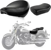 Rynplex Motorcycle Front Rider Driver Rear Passenger, for Seat, Pillion Cushion, for, XVS V-Star Classic 1100 1998-2010 Black Motorcycle Rear Seat Cover