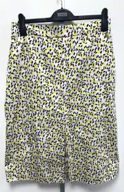 NEW ESCADA 38 UK12 Eu40 US6 white lined skirt with lemon pattern and front split