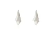 2PK Linen House Velour Stripe Cotton Quick Drying Soft Bath Mat 60x80cm White