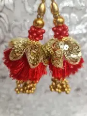 Indian Traditionl Design Beads & Threads Latkan 1 Pair AU STOCK
