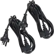 C13 Power Cable Right Angle 90 Degree Monitor Computer Lettle Lead Extension 3Mtr Black 2 Pack