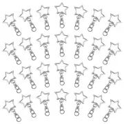 40pcs Star Keychain Clip Star Lobster Claw Clasp Silver Star Shaped Spring Sn...