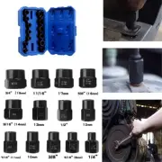 13 Piece Nut Extractor Socket Impact Bolt Nut Damaged Screw Remover Tool Set