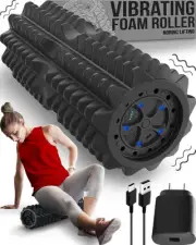 Vibrating Foam Roller w/ 5 Intensity Vibration, High Density EVA Foam for Dee...