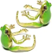 [TECHPLUS] Adjustable Frog Ring – Creative Tree Frog Shaped Open Ring Thumb Ring, Funny Finger Ring for Men, Women, Youth, Medium, Zinc, no