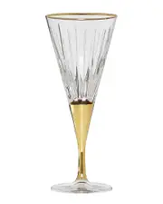 Alice Pazkus Set of 6 Gold Stemmed Wine Glasses