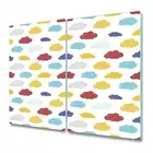 Glass Induction Ceramic Hob Cover Colourful clouds patter Child-drawing style