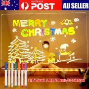 LED Note Board with Colors Acrylic Dry Erase Board with 7 Pens for Home Office