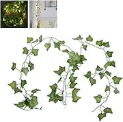 2M 20LED Leaf String Lights,Vine Fairy Lights Batteries Powered Green Leaf Garland Maple String Lights for Bedroom Home Kitchen Garden Office Wedding Wall Indoor Outdoor Decoration
