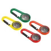 4 in 1 Set Pocket Compass Keychain Mini Belt Clip Emergency Tool Multicolored