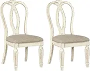 [Signature Design by Ashley] Realyn Dining Room Chair Set of 2, Chipped White