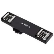 Andoer Dual Hot Shoe Flash Light Speedlite Bracket Splitter for DSLR Camera F2M7