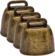 FONDOTIN Wide Range Applications: 4PCS Iron Cow Bells for Pet Collars Noise Maker Easy Attach Design Craft Bells for Dogs and Cats