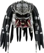 Predator Mask with Dreads Hair Scary Alien Mask Full Face Latex Masque Props Hal