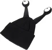 [DEARMAMY] Funny Toddler Hat Boys Girls Kids Knitted Beanie Warm Headwear Accessory Black