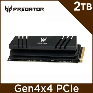 Acer Predator GM7000 2TB M.2 2280 PCIe Gen4x4 SSD固態硬碟(含散熱片)