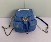 COACH Tabby Quilted Backpack Denim Blue CZ747 Outlet New