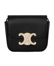 MINI CLAUDE in Shiny calfskin One size black