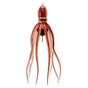 340g Mustad Red InkVader Octopus Soft Bait Fishing Lure - Squirts Soluble Scented Ink