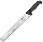 [Victorinox] Fibrox Flexible Round Tip Blade Fluted Edge Salmon Knife, Black, 5.4723.36