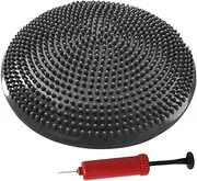 [Generic] 33CM Yoga Disc Inflatable Stability Wobble Cushion Free Hand Pump Black