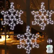 Hiboom Christmas Window Light, 3 Pcs 12 Inches Giant Snowflake Hanging Christ...