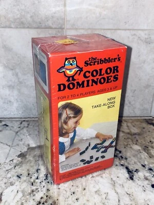 Vintage Color Dominoes Game 1982 Western Publishing Travel Board Game Scribbler