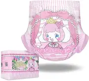 Littleforbig Adjustable Hook-and-Loop Fastener Closure Adult Printed Cloth Back Diaper 10 Pieces - Little Beauty(L)