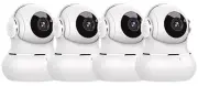 Indoor Security Camera 4 Pack, 360° WiFi Cameras for Home Security, 2K Baby M...