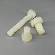 50PCS M10*15/20/25/30/40/50/60/70/80/90/100 10mm Bolts White Nylon Screws Full Thread Outer hex Insulation External hex Bolt(90mm 50pcs)
