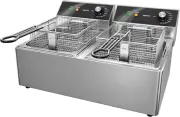Commercial Deep Fryer Stainless Steel Dual Tank Electric Deep Fryer with 2 Baske