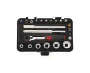 23pcs 1/4" Socket Wrench Assortment Set Ratchet in Metal Box