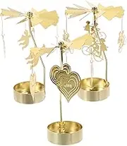 Metal Tea Light Candle Holder Rotation Base Sturdy Stand for Table for Home Party and Holiday Decorations