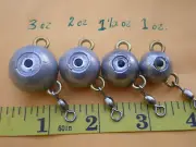 8 PCS. FLUKE EAR BALL JIGS CLEAR W/SILVER EYE & #3 SWIVEL 3,2,1-1/2,1 OZ 2 EACH