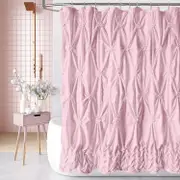 Heyone Pink Shower Curtain Luxury Shower Curtain Chic Pinched Pleat Design Cloth Shower Curtain Bathroom Decorative Shower Curtain Peach 72" X 72"