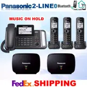 PANASONIC KX-TG9582B 2-LINE LINK2CELL 1 CORDED PHONE 3 CORDLESS 2 REPEATERS