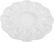 Amosfun Ceramic Egg Tray Deviled Egg Serving Platter Paint Tray Palettes 12 Grids 21 x 21 x 3 cm