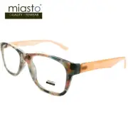 MIASTO "NEW YORK" RECTANGLE PREPPY READING GLASSES+1.00 COLORFUL ORANGE- MEDIUM