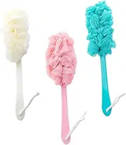 Ipetboom Curve Handled Bath Brush Body Exfoliator Scrub Brush for Back Rub Bristle